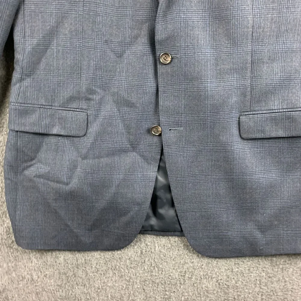 Polo Ralph Lauren‎ Wool Blazer Jacket Mens 42L Blue Prince Of Whales Sport Coat